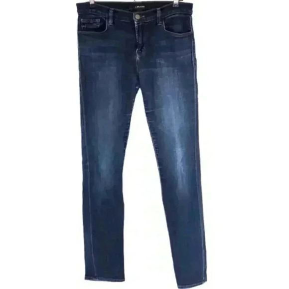 J BRAND 811 Mid-Rise Skinny Jeans Embrace Dark Wash Blue Zip Fly Women's size 28 - Picture 2 of 13